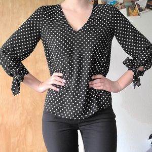 Black Polka Dot CeCe Blouse